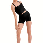 Rib Waistband Shorts Black front view