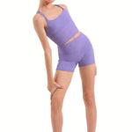 Rib Waistband Shorts Lilac front view