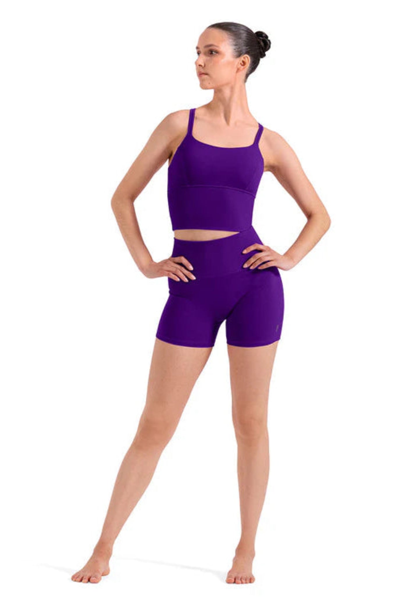 Rib Waist Shorts Midnight Amethyst front view