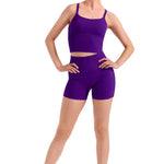 Rib Waist Shorts Midnight Amethyst front view