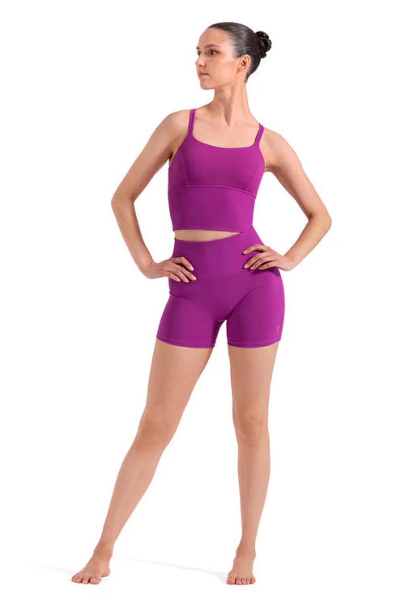 Rib Waist Shorts Velvet Orchid front view