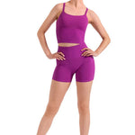 Rib Waist Shorts Velvet Orchid front view
