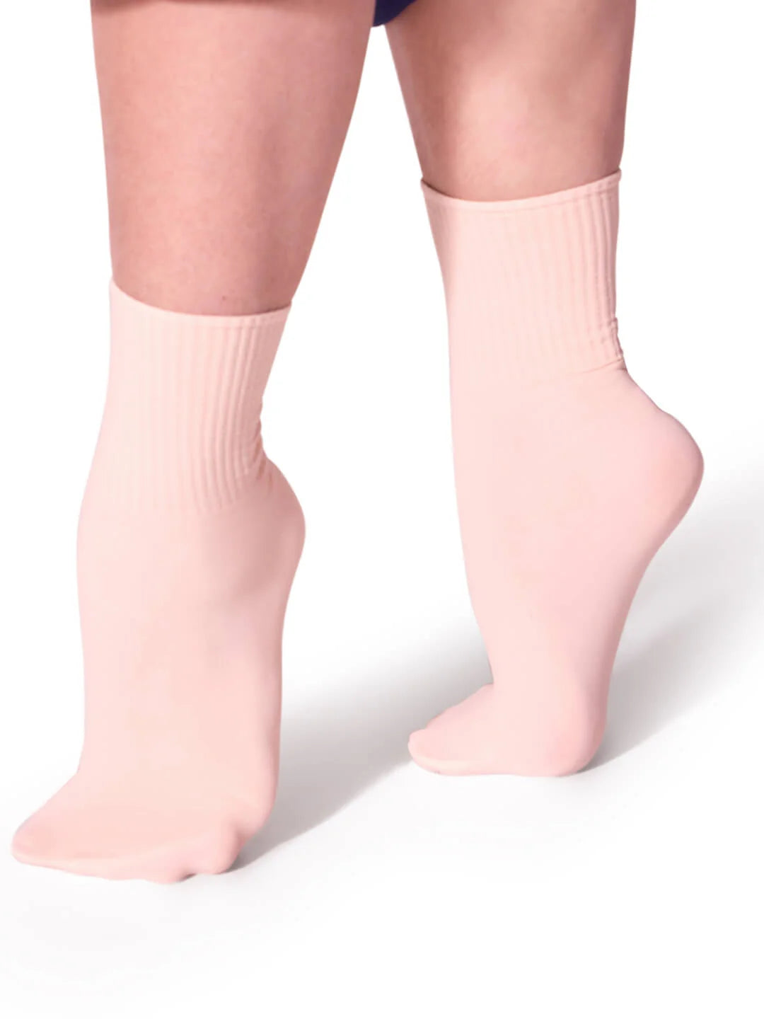 Ribbed Sock Ballet Pink side view