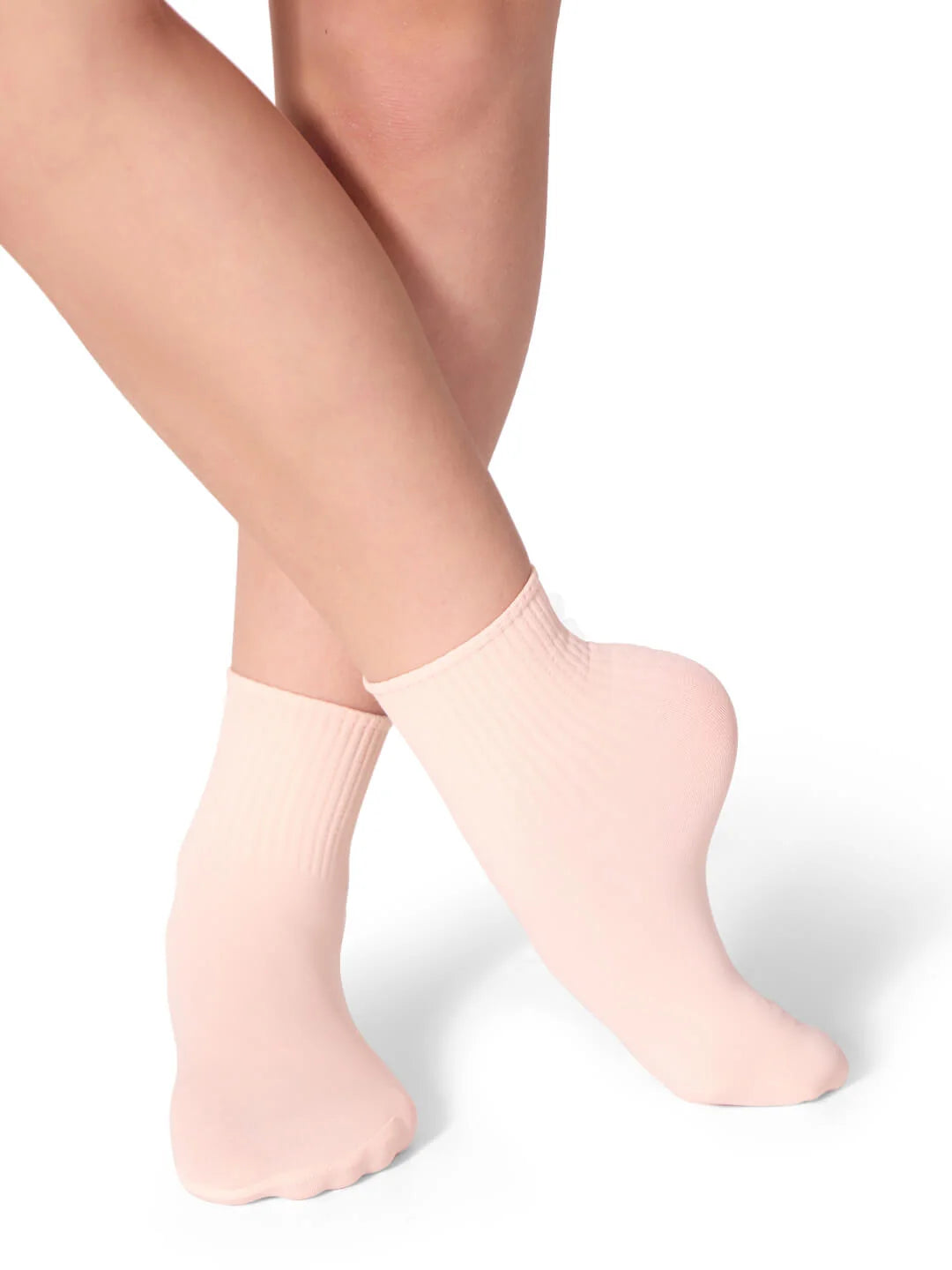 Ribbed Sock Ballet Pink front view