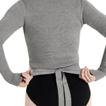 Ribbed Sweater Heather Gray back view
