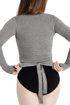 Ribbed Sweater Heather Gray back view