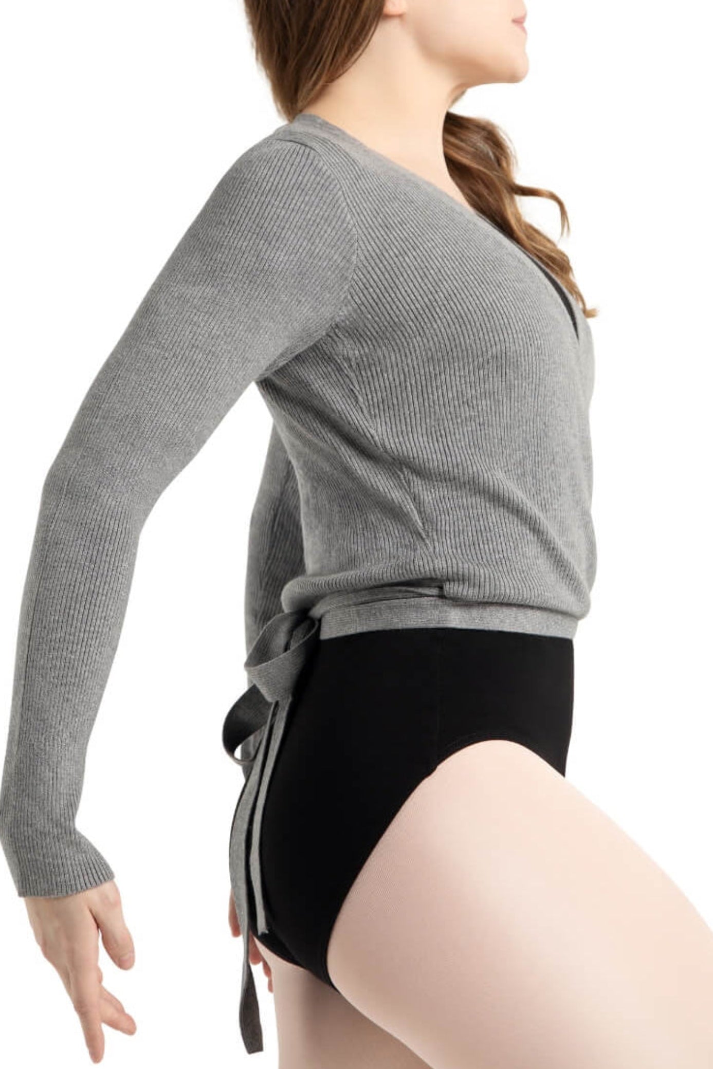 Ribbed Sweater Heather Gray side view