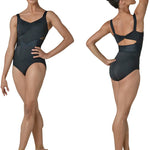 Riley Leotard Black front and back view