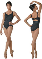 Riley Leotard Black front and back view