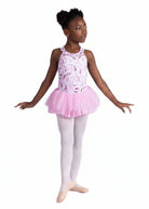Ruffle Print Dress Pink front view