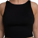 High Neck Top black front view