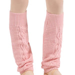 Bloch Cotton Sadie Cable Legwarmer in Candy Pink, front view showing knee-length cable knit and footless design