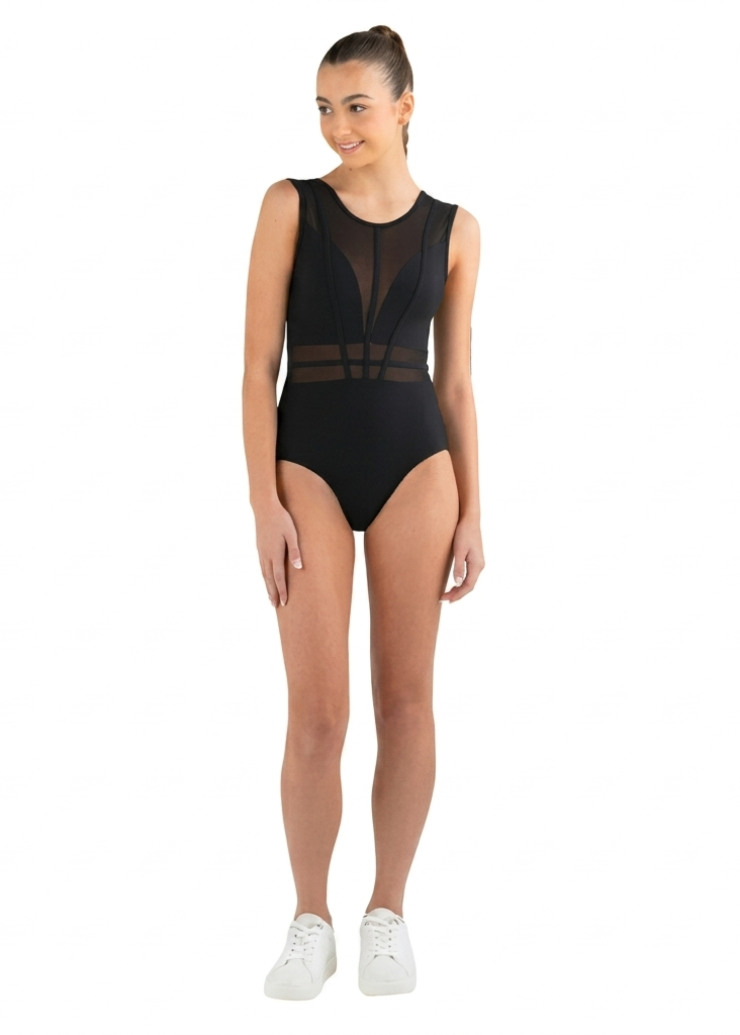 Saskia Leotard Black front view