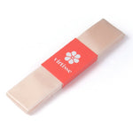 Virtisse Satin Pointe Shoe Ribbon in Pink, front view showing folded polyester satin ribbon with red paper band