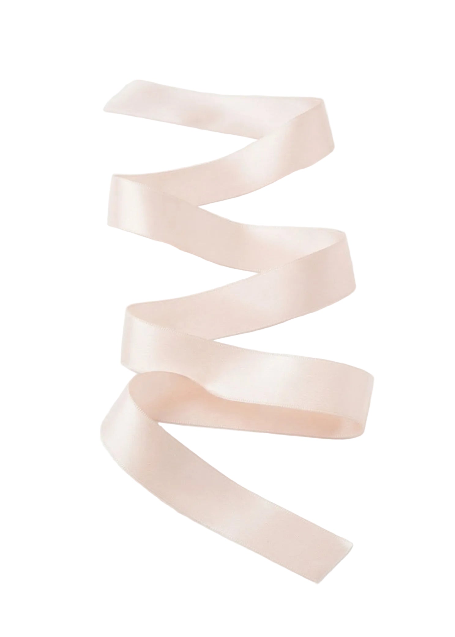 So Danca Satin Ribbon (2.5 yds), detail view showing smooth 1-inch-wide ribbon arranged in loose loops