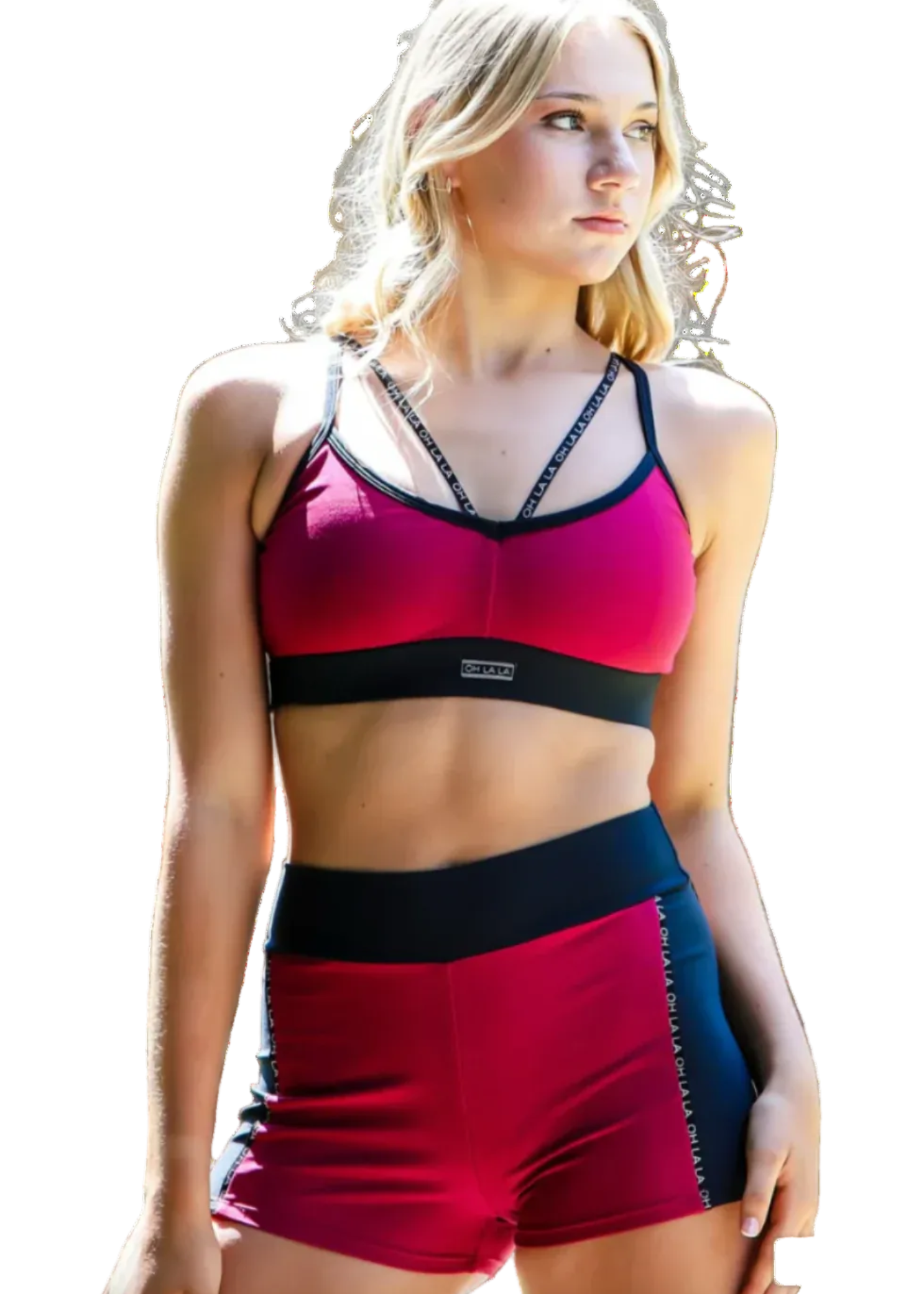Honor Top/Short Red Plum/Black lifestyle view