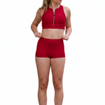 Bravery Top & Short Red Plum front view