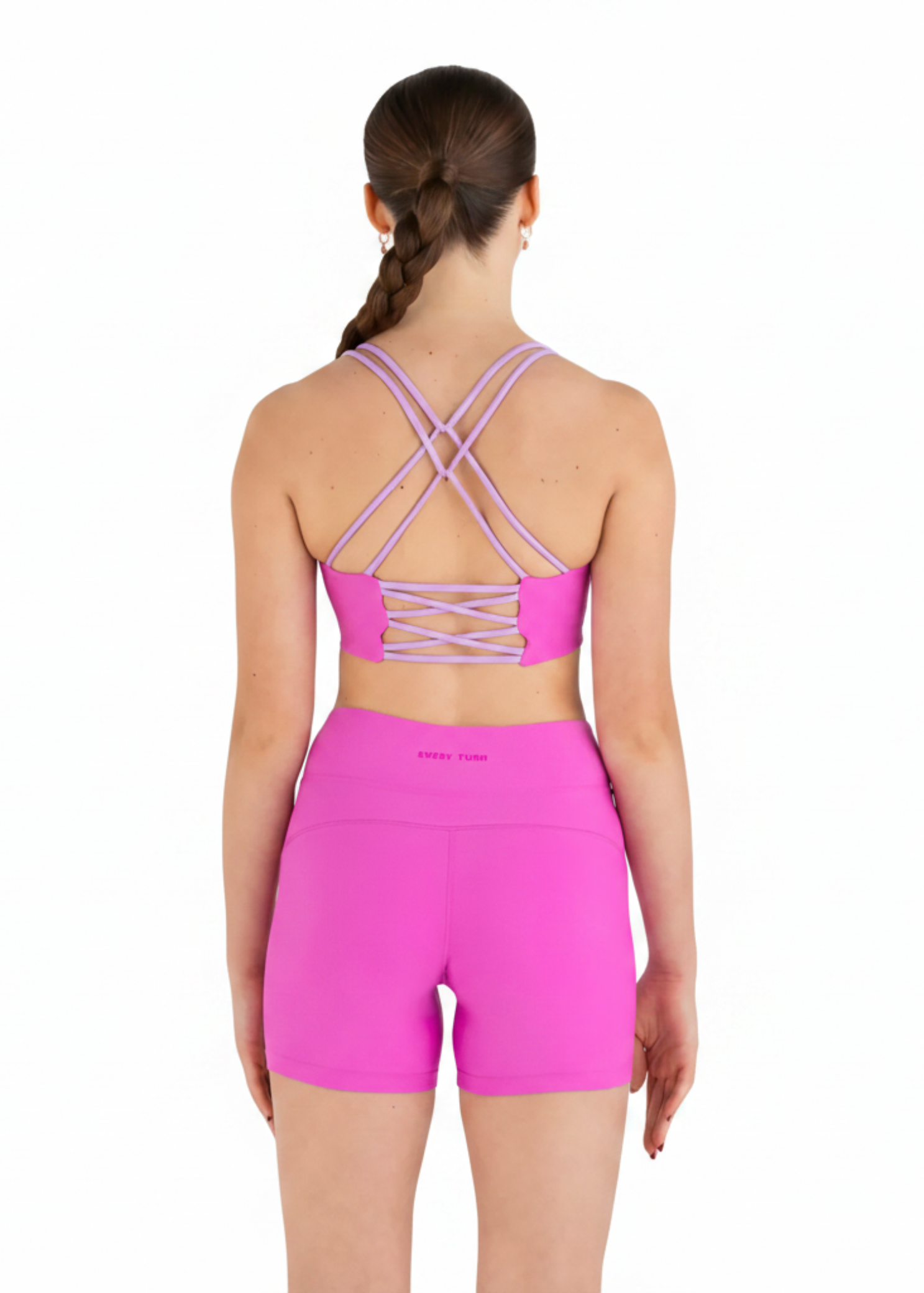 Delulu Crop Top & Balanced Body Short Zaza Pink/Lavender back view