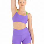 Delulu Crop Top Petal/Acid Lime front view