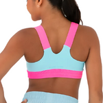 Stretch-It Crop Top Blue/Pink back view