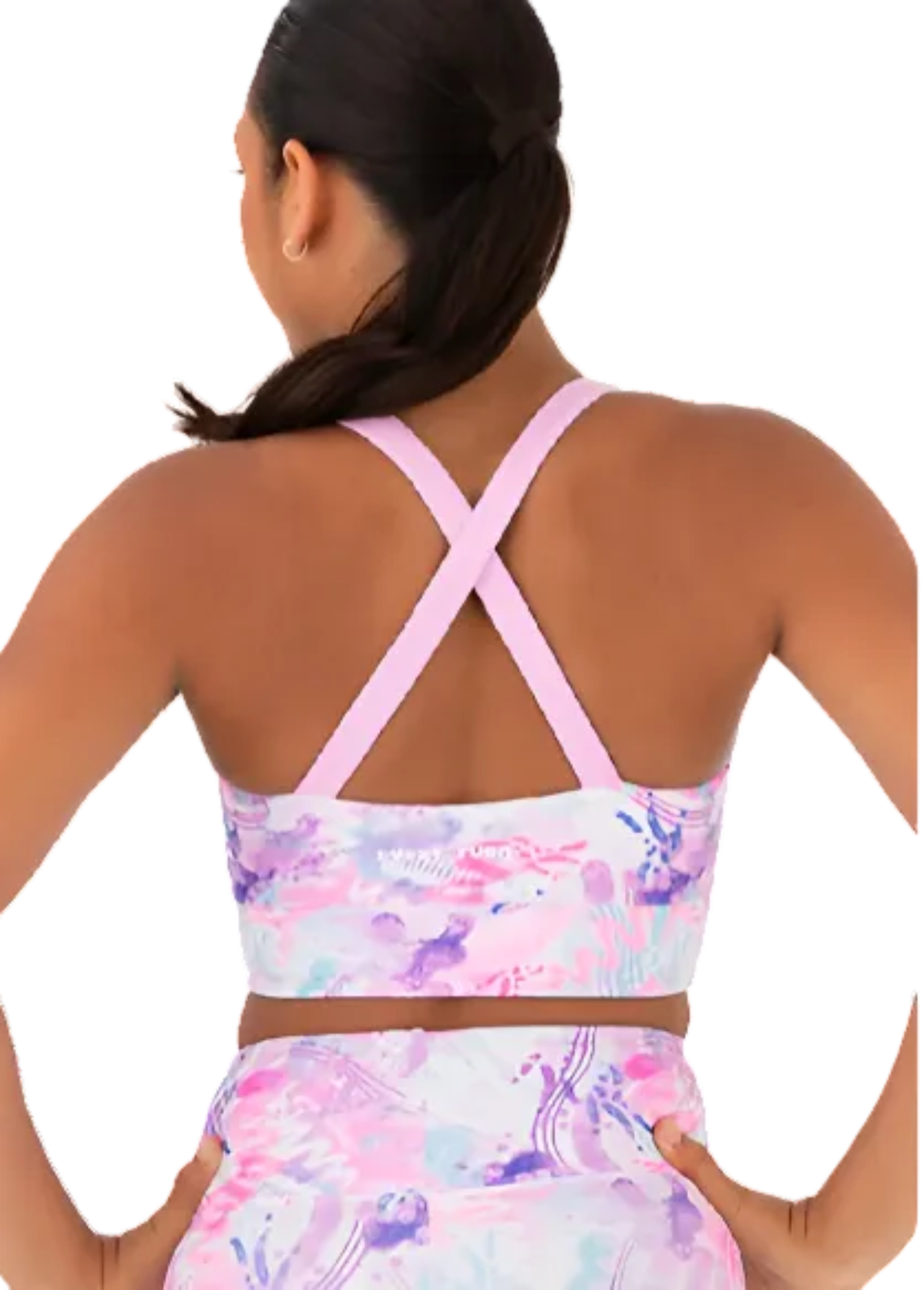 Breathe Deeply Cropped Singlet Infusion Print back view