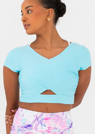 Rature Cropped Tee Blue Frosting front view