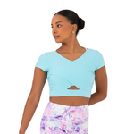 Rature Cropped Tee Blue Frosting front view
