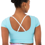 Rature Cropped Tee Blue Frosting back view