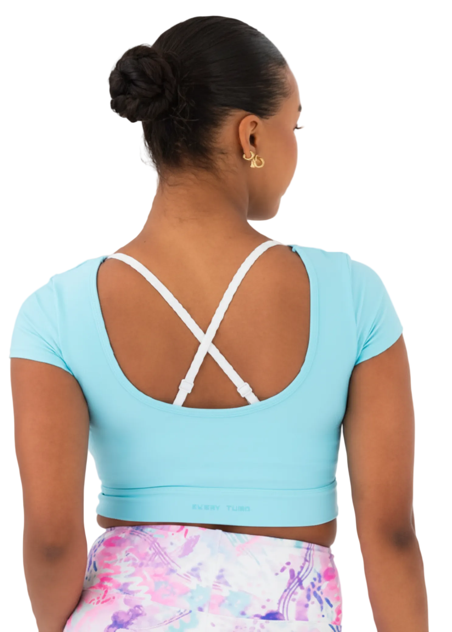 Rature Cropped Tee Blue Frosting back view