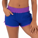Aerobics Short Cobalt/Purple front view