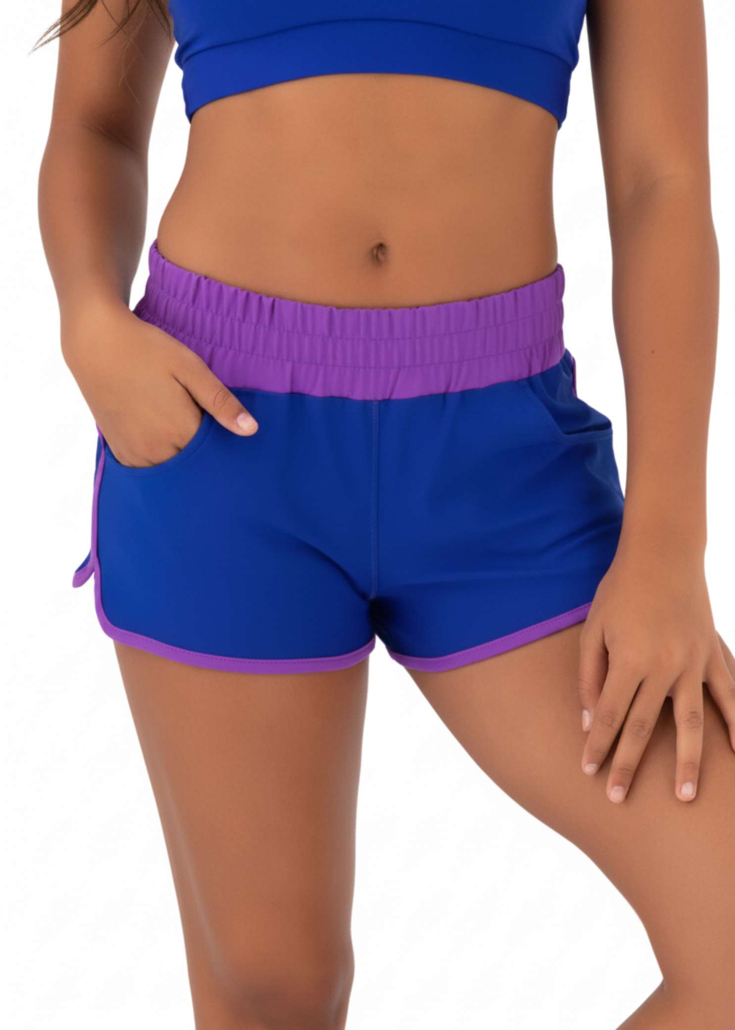 Aerobics Short Cobalt/Purple front view