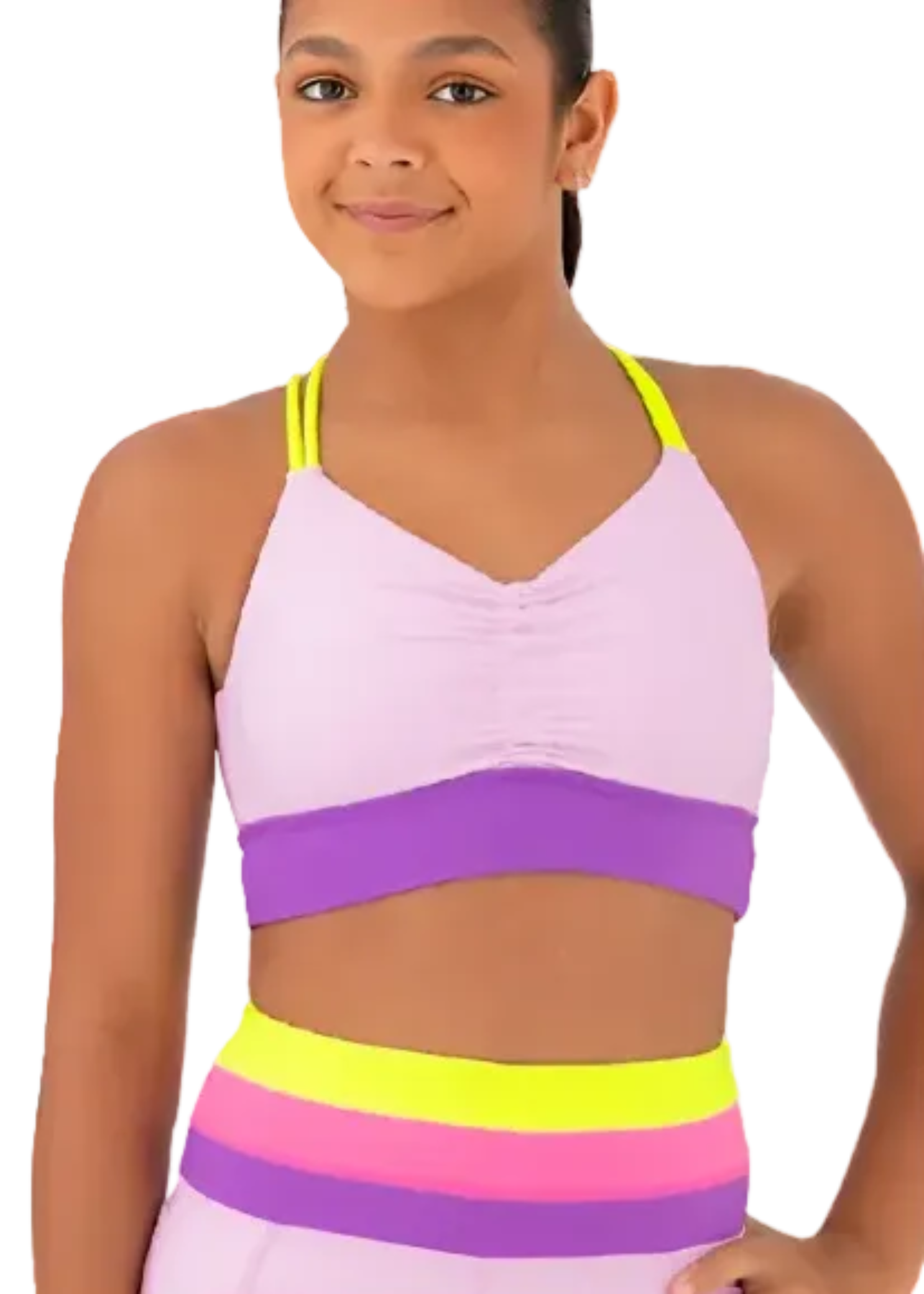 Porsha Crop Top Fairy Floss front view