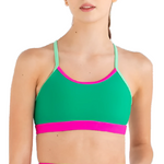 Pop Culture Crop Top Tiki Green front view