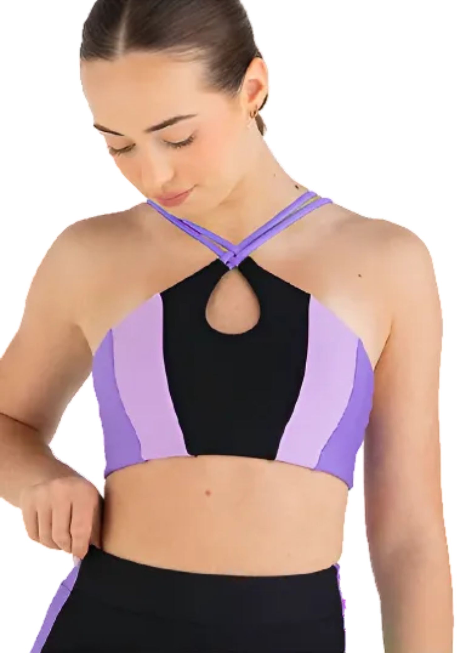Angel Energy Crop Top Black Multi front view
