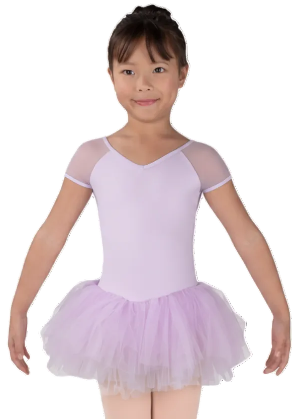 Cap Sleeve Tutu Dress Lilac front view