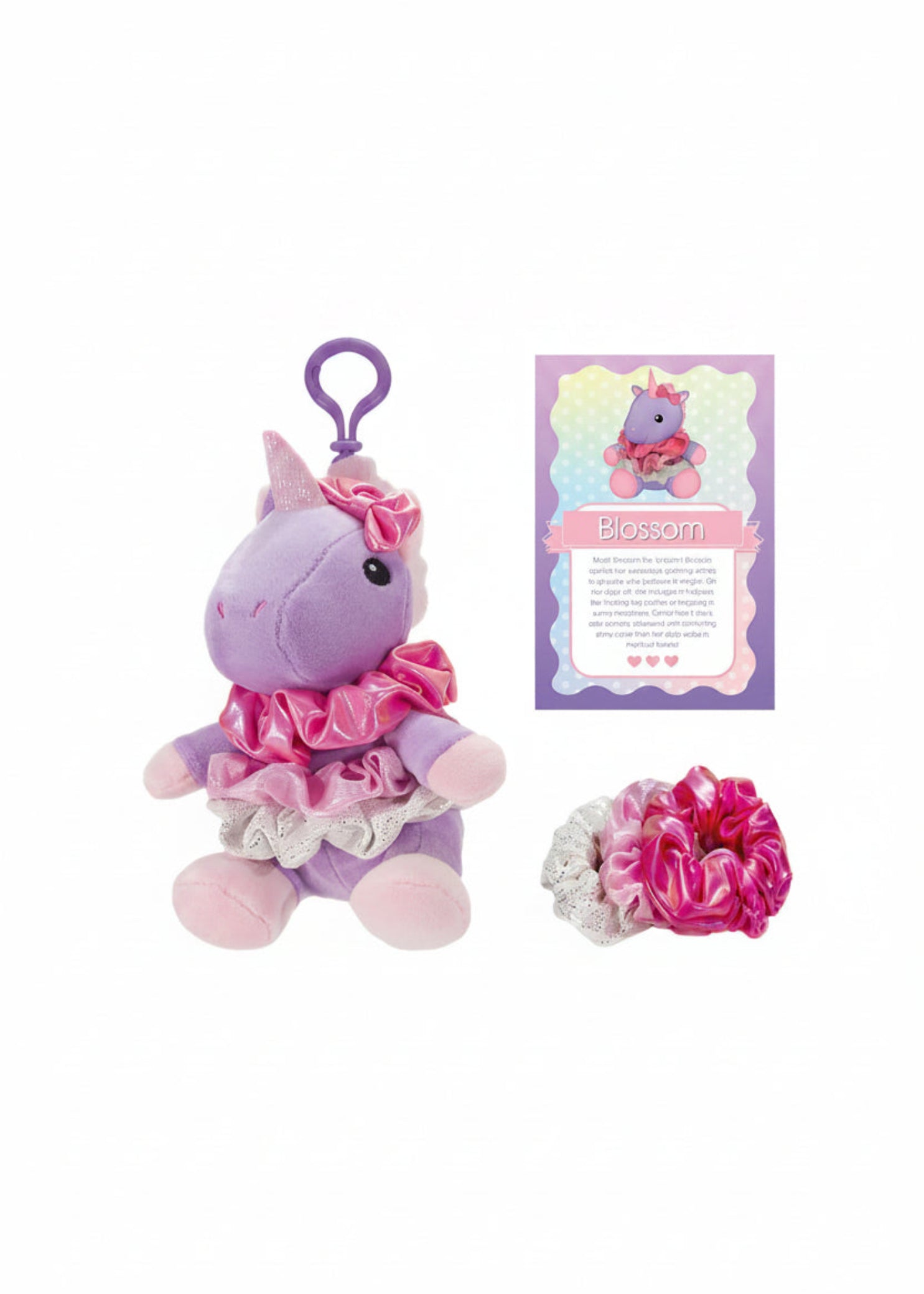 Scrunch Bunch Unicorn Bag Tag Multi front view