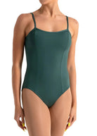 Seamed Camisole Leotard Hunter Green front view
