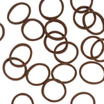 Kitsch Seamless Hair Elastics in Brown, top view showing 20 seamless elastic hair ties laid flat