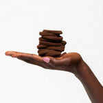Kitsch Seamless Hair Elastics in Brown, lifestyle view showing seamless hair ties worn as a ponytail