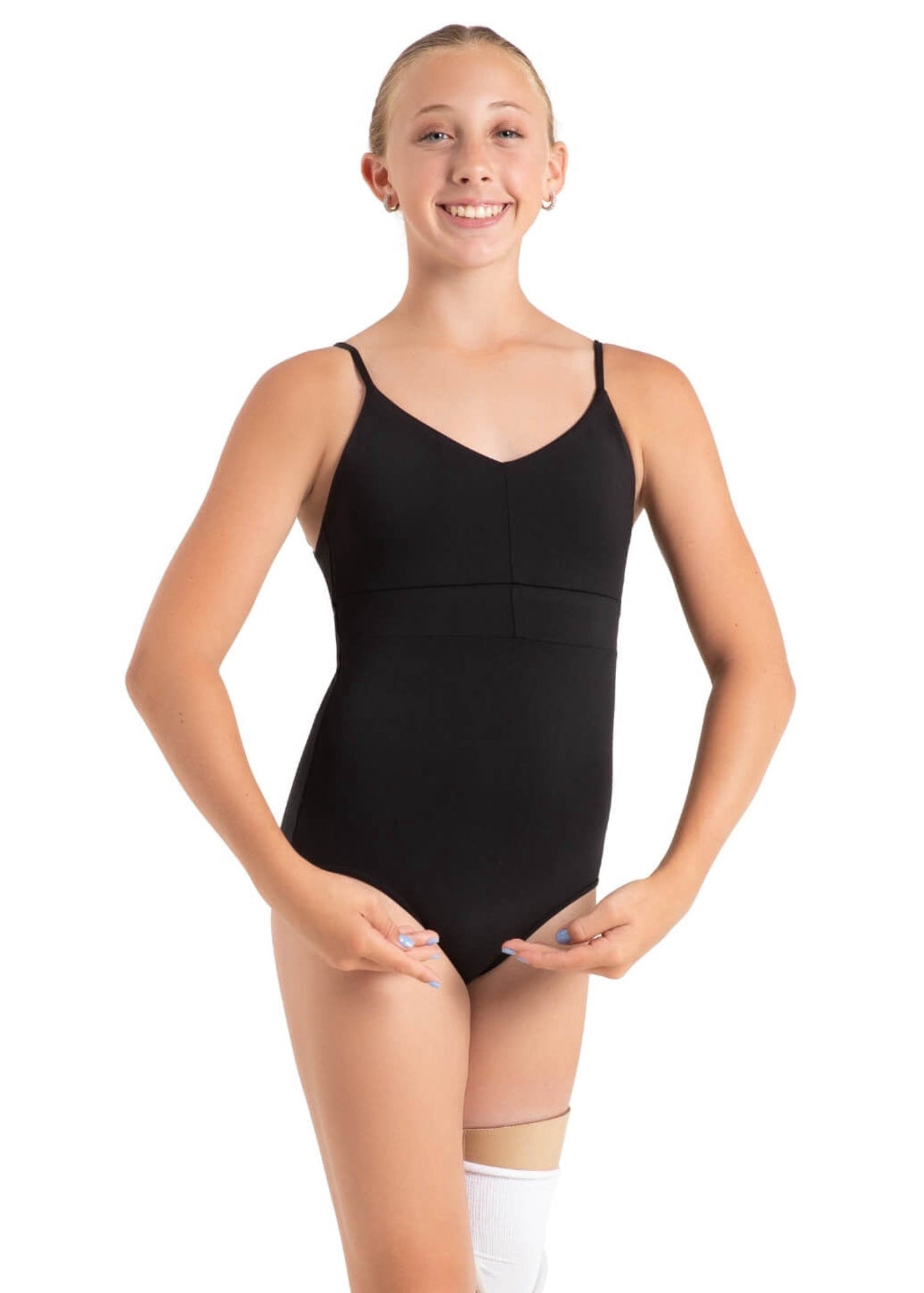 Seaside Cami Leotard Black front view