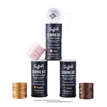 Suffolk Sewing Kit, collection view showing waxed nylon thread spools, two needles and built-in cutter