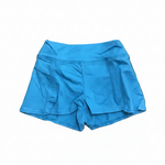 Short with Brief Turquoise front view