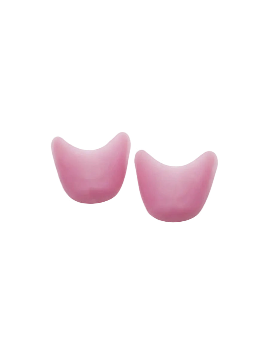 Bloch Soft Gel Pink Toe Pad in Pink, front view showing polymer gel pair with curved edges and rounded toe coverage