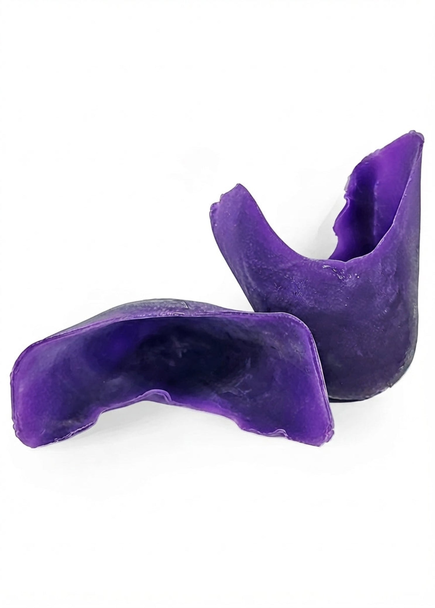 Bloch Soft Pointe Pro Purple Gel Pad in Purple, detail view showing contoured polymer gel pair with curved openings