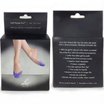 Bloch Soft Pointe Pro Purple Gel Pad in Purple, packaging front and back view showing box front and back with care details