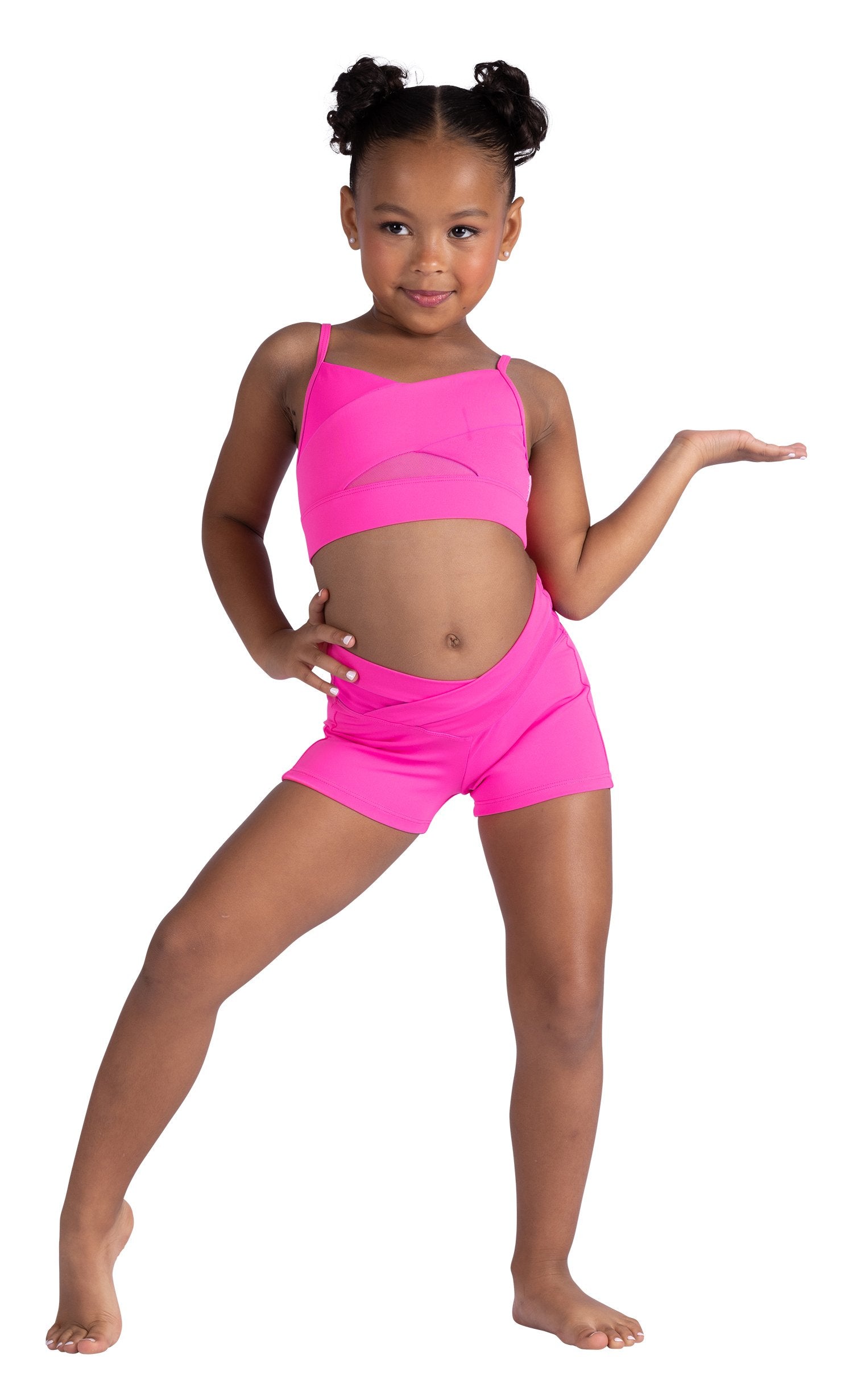 Cami Bra Top Neon Pink front view