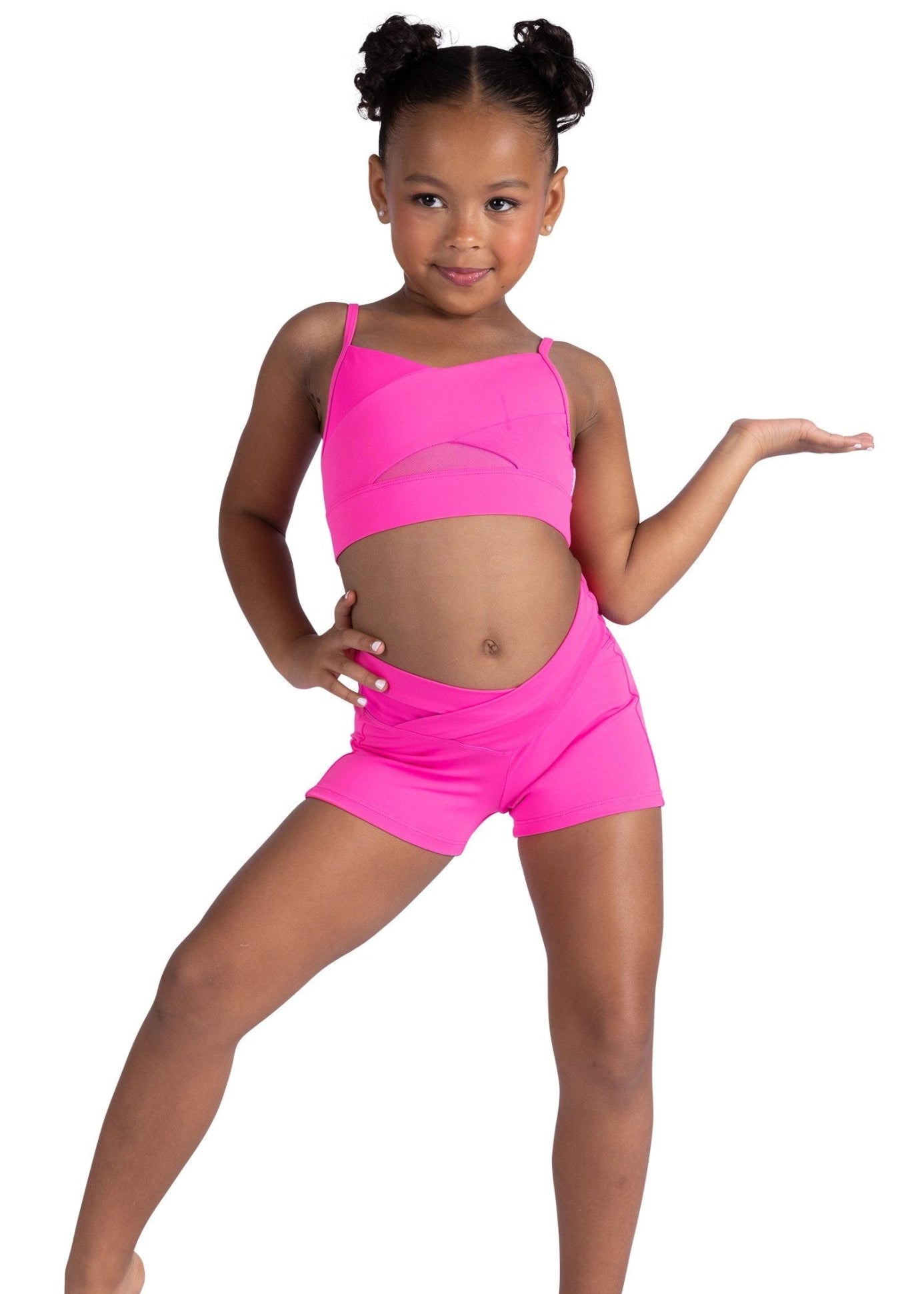 Cami Bra Top Neon Pink front view