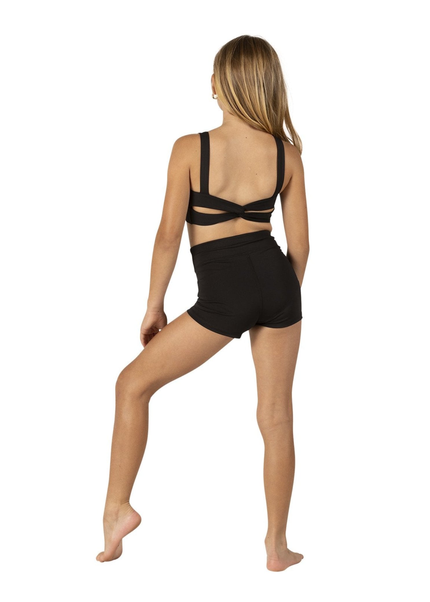 Solid Color Tank Top Black back view