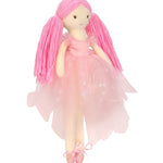 Iscream Polyester Sparkle Ballerina Plush Character in Pink, right side view showing tulle skirt and ballet slippers