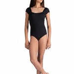 Square Neck Leotard Black front view